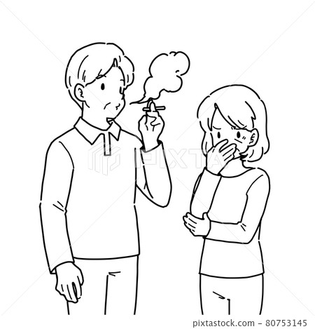 抽煙的老人和煩人的婦女的例證 抽煙的老人和煩人的婦女的例證 80753145
