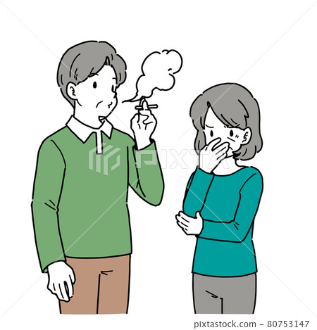 抽煙的老人和煩人的婦女的例證 抽煙的老人和煩人的婦女的例證 80753147