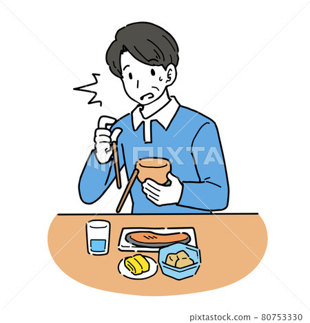 一個人因為四肢不強壯而掉筷子的插圖 80753330