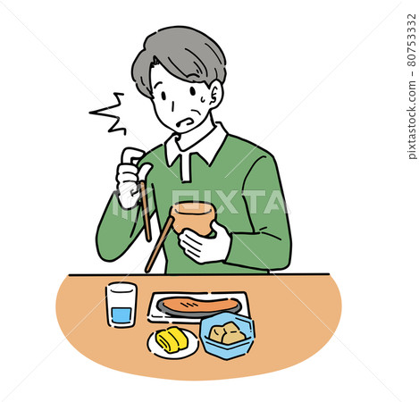 一個人因為四肢不強壯而掉筷子的插圖 80753332
