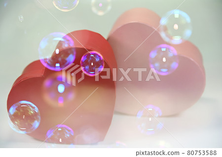Heart and soap bubbles 80753588