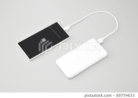 Charging your smartphone with a mobile battery Charging your smartphone with a mobile battery 80754633