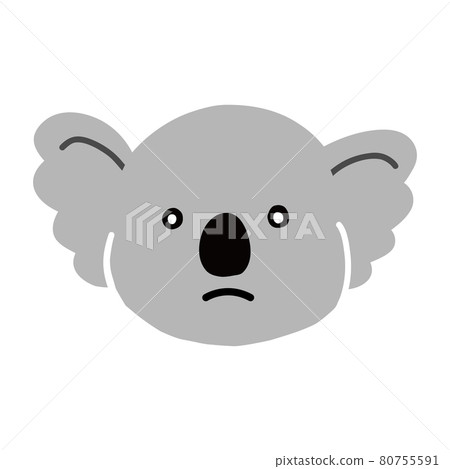 Illustration of only the face of a koala with a moody expression Illustration of only the face of a koala with a moody expression 80755591