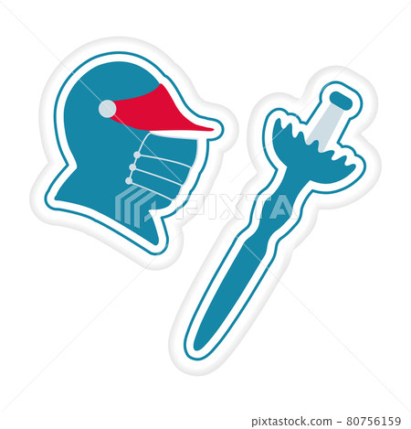 Sticker Kid Toy Sword Helmet Play Game Childhood Sticker Kid Toy Sword Helmet Play Game Childhood 80756159