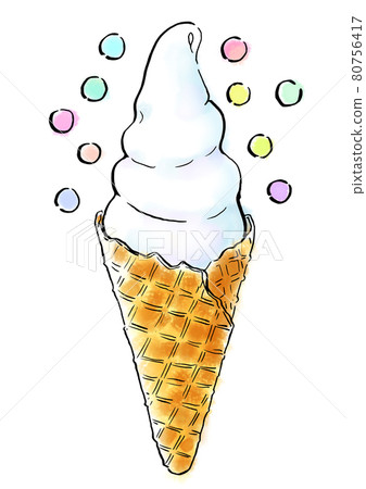 Food illustration soft serve 80756417