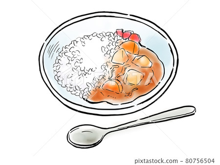 Food illustration curry rice Food illustration curry rice 80756504