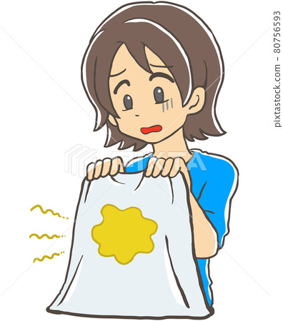 A woman who has trouble with the pee and urine of sheets 80756593