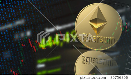ethereum coin for cryptocurrency concept 3d rendering. ethereum coin for cryptocurrency concept 3d rendering. 80756806