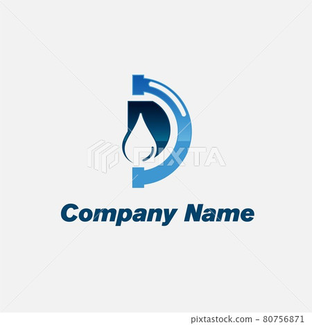 plumbing company logo vector concept. Illustration for plumber's business,D letter vector,EPS 10 80756871