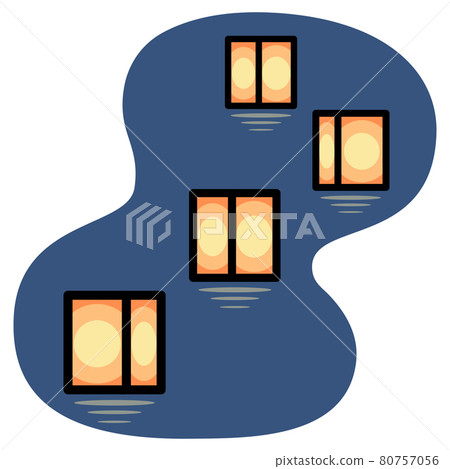 Toro nagashi / 緩緩流動的燈籠剪裁插圖素材 80757056