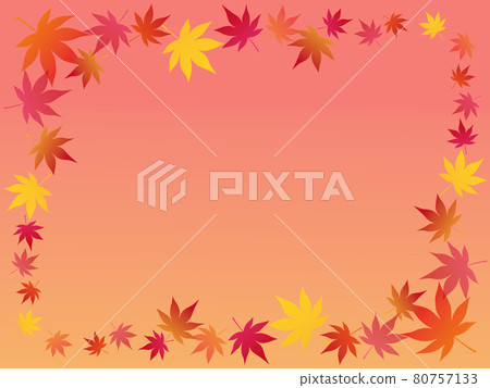 可用於多種用途的秋葉水平框架，具有復制空間 80757133