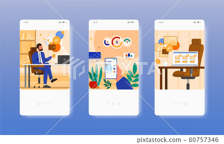 Collector buying NFT crypto art. Non-fungible token. Mobile app screens, vector website banner, web site design template Collector buying NFT crypto art. Non-fungible token. Mobile app screens, vector website banner, web site design template 80757346