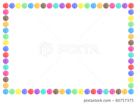 多彩美麗的水彩觸摸點圖框 80757375