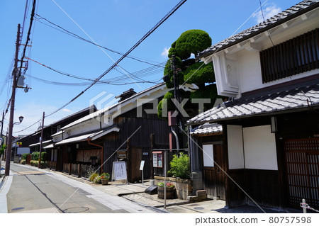 大阪枚方宿京海道驛站風光（靠近鎖匠，枚方，夏季） 80757598
