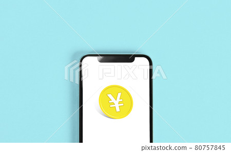 智能手機與金融、智能手機與日元、智能手機交易、購物等 80757845