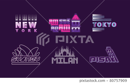 City and Biggest Capitals Name Design Vector Set City and Biggest Capitals Name Design Vector Set 80757909