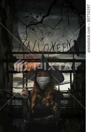Halloween and coronavirus or covid-19 concept Halloween and coronavirus or covid-19 concept 80758297