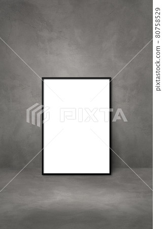 Black picture frame leaning on a dark concrete... - Stock Illustration ...