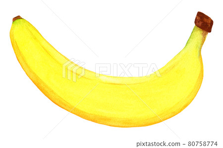 Big banana isolated on white background. Sweet yellow banana in the peel. 80758774