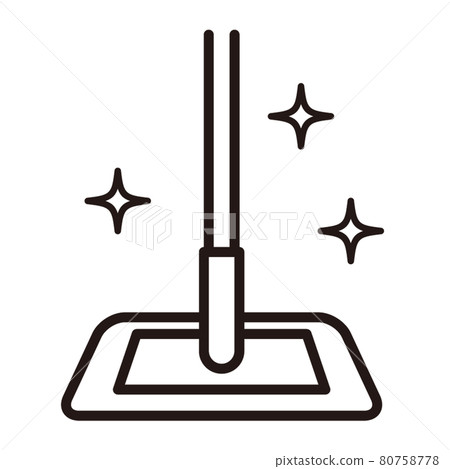 Flooring wiper simple line drawing icon / white background 80758778