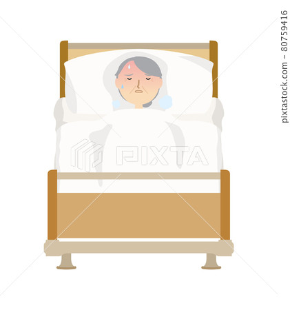 Grandmother sleeping in bed - Stock Illustration [80759416] - PIXTA