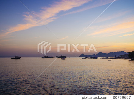 sunset in central dili beach east timor 80759697