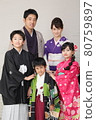 Shichigosan family photo in kimono 80759897