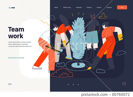 Business topics - teamwork, web template. Modern flat vector Business topics - teamwork, web template. Modern flat vector 80760072