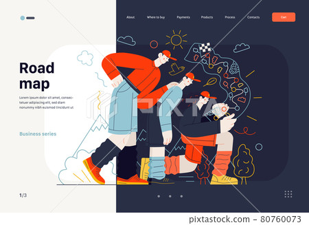 Business topics - road map, web template. Modern flat vector Business topics - road map, web template. Modern flat vector 80760073
