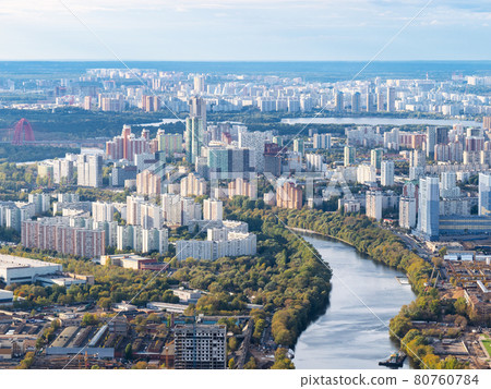 aerial view of north-western districts of Moscow 80760784