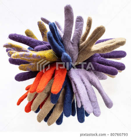 bunch of new various felted gloves on gray bunch of new various felted gloves on gray 80760793