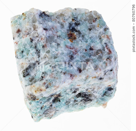 rough amazonite granite stone on white rough amazonite granite stone on white 80760796
