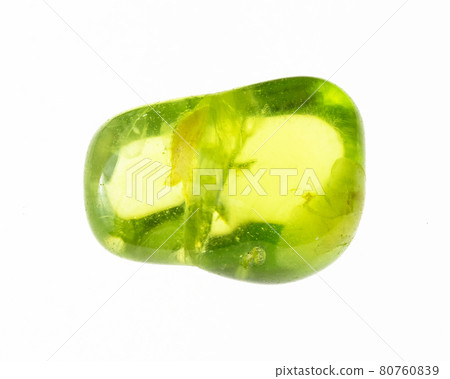 polished olivine ( peridot) gem on white polished olivine ( peridot) gem on white 80760839