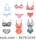 Watercolor swimsuit set 80761039