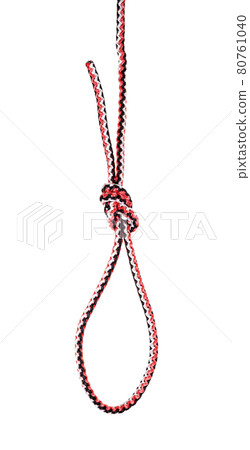 another side of Flemish loop knot tied on rope 80761040