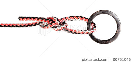 another side of capstan knot and loop tied on rope another side of capstan knot and loop tied on rope 80761046