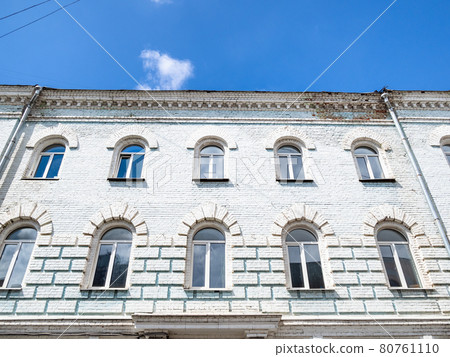 facade of old brick urban house in Moscow city facade of old brick urban house in Moscow city 80761110