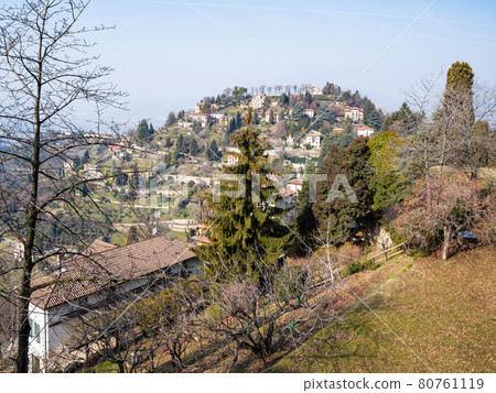 view of quarter of Bergamo city on hill view of quarter of Bergamo city on hill 80761119