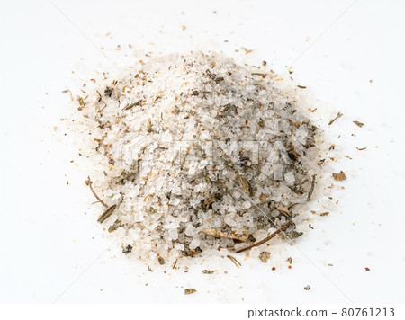 pile of adyghe seasoned salt closeup on white 80761213