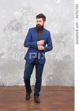 Menswear and fashion concept. Guy brutal fashion model Menswear and fashion concept. Guy brutal fashion model 80761361