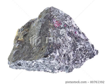 raw Antimonite (Stibnite) stone on white 80761392