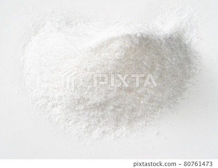 pile of crystalline monosodium glutamate on white 80761473