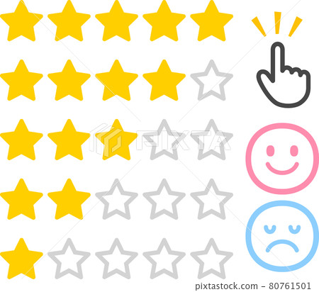 Rating star and face icon set 80761501