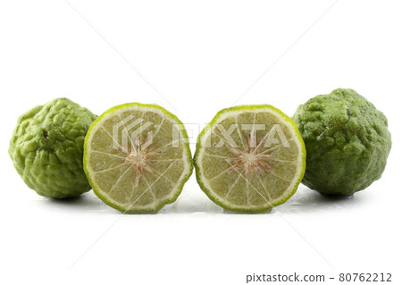 Kaffir lime isolated on white Kaffir lime isolated on white 80762212