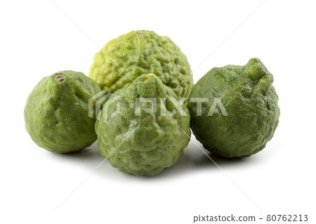 Kaffir lime isolated on white Kaffir lime isolated on white 80762213