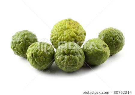 Kaffir lime isolated on white Kaffir lime isolated on white 80762214