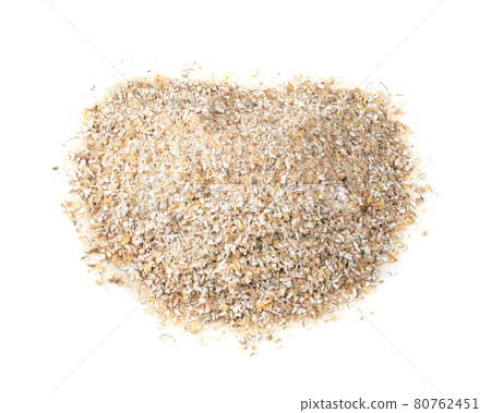 pile of rye bran closeup on white pile of rye bran closeup on white 80762451