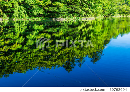 Summer lakeside scenery Karuizawa 80762694