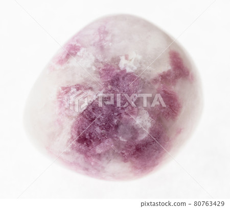 tumbled pink Sodalite gem stone on white 80763429