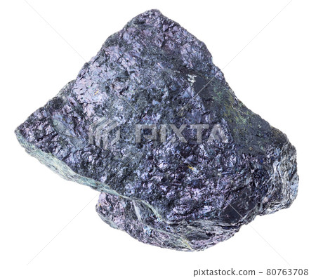 rough bornite (peacock ore) stone on white 80763708
